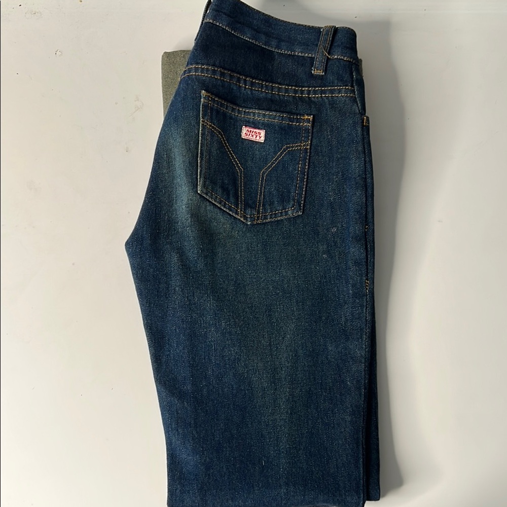 Miss Sixty fitted leg cuffed flare bottom sz 27 waist